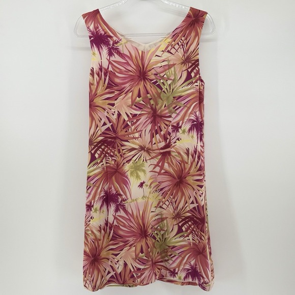 Tommy Bahama Stretch Silk Hawaiian Tropical Dress Med. 8/10 Palm Trees Vacation - Picture 1 of 11